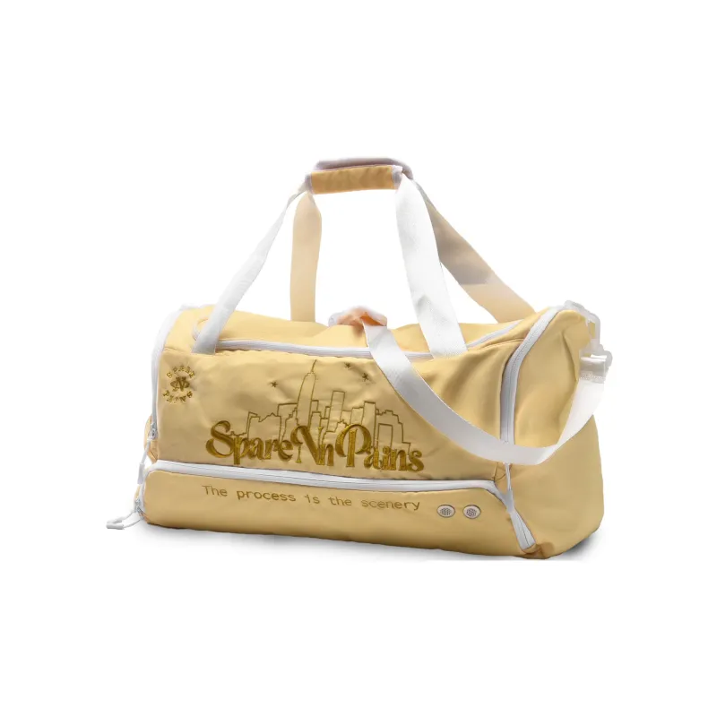 Spare No Pains. Polyester Basketball Bag, Crossbody Handbag, Gym Bag Unisex Yellow-1