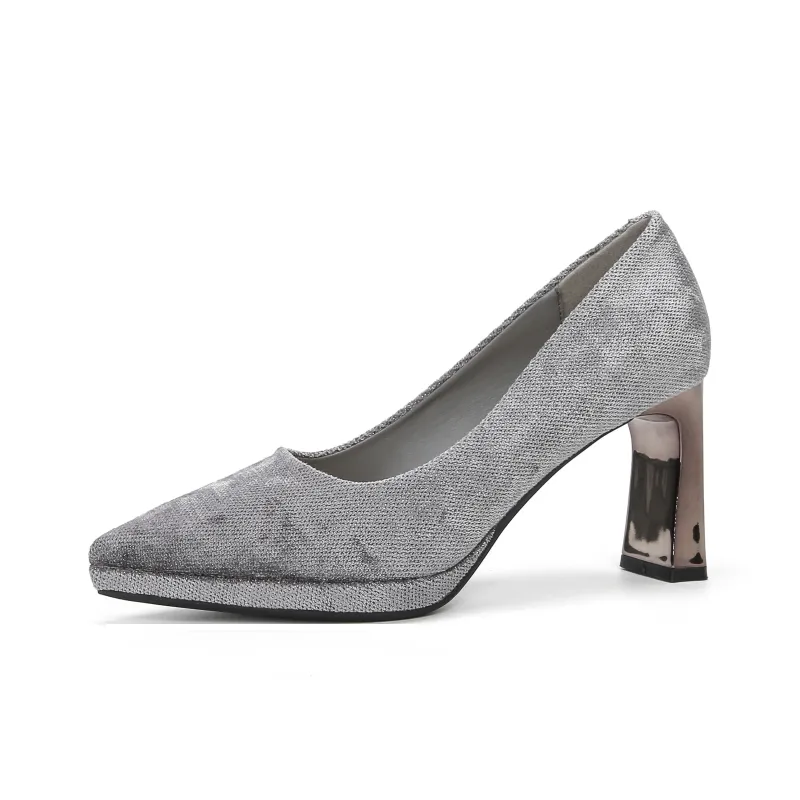 Zubumei Chunky Heel High Heels 8CM Women's-8