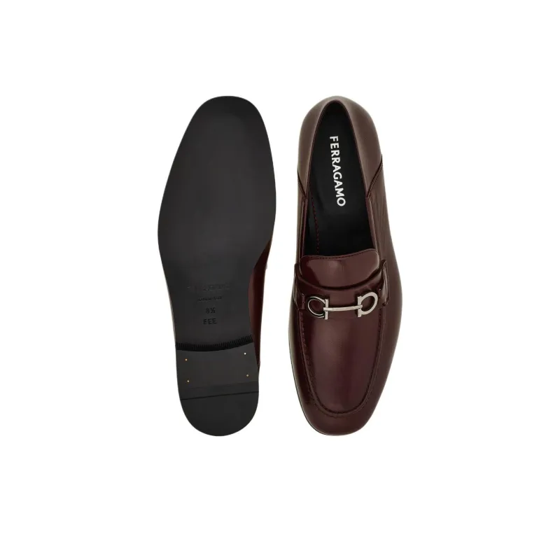 FERRAGAMO GANCINI Loafers Men's Burgundy-4