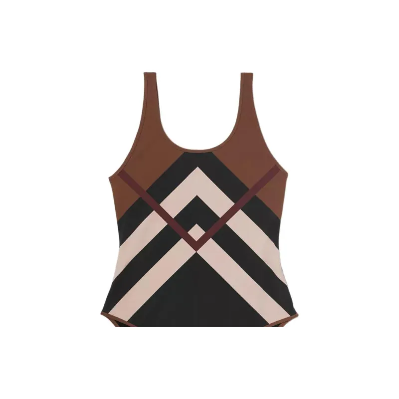 Burberry One Piece Swimsuits Women's Brown-4