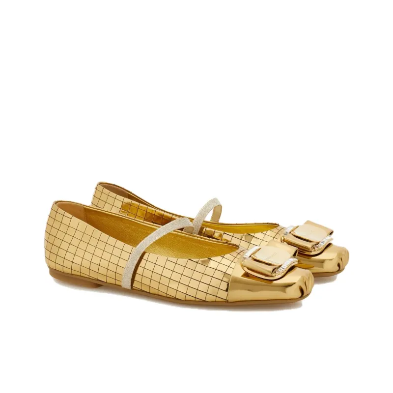 FERRAGAMO Vara Casual Single Shoes Women's Gold-2