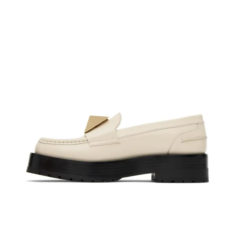 Valentino One Stud Loafers 3.8cm Women's Ivory White-0