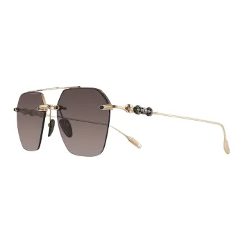 Chrome Hearts Irregular Shape Sunglasses Men's Gold
