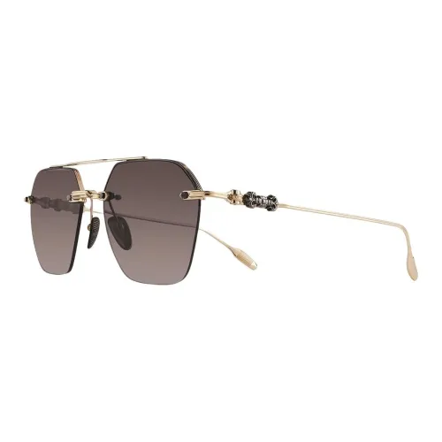 Chrome Hearts Irregular Shape Sunglasses Men's Gold