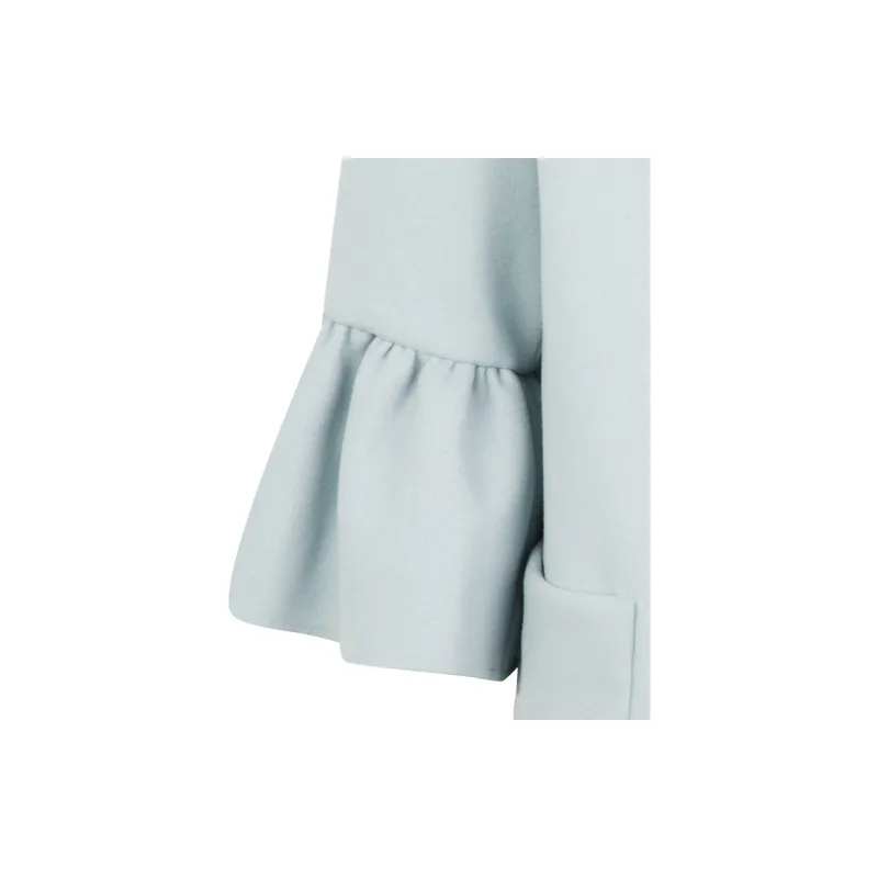 RED VALENTINO Velvet feel Coat Women's Light Blue-3