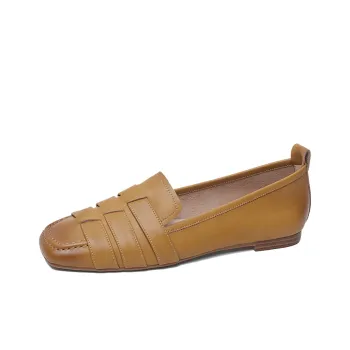 XICUNMINGWU Casual Single Shoes 1cm Women's Earth Yellow