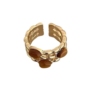 KING OF BLING Alloy, Tiger's Eye Stone Rings Unisex