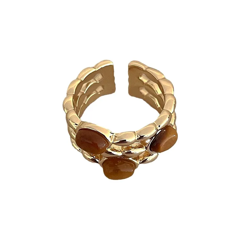 KING OF BLING Alloy, Tiger's Eye Stone Rings Unisex-0