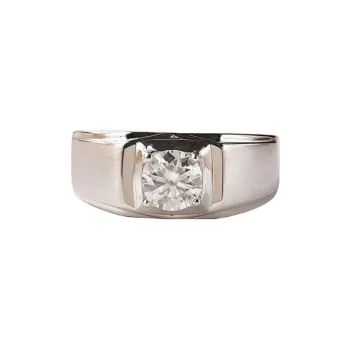 Stone On The Line S925 Sterling Silver Moissanite Rings Men's