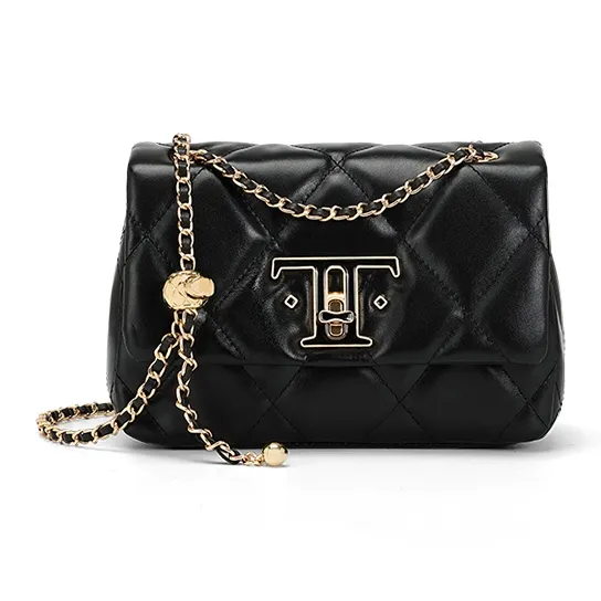 Carnival Keep Top Grain Cow Leather Small Square Bag Crossbody Bag Shoulder Bag Shoulder Bag Regular Women's Black-2