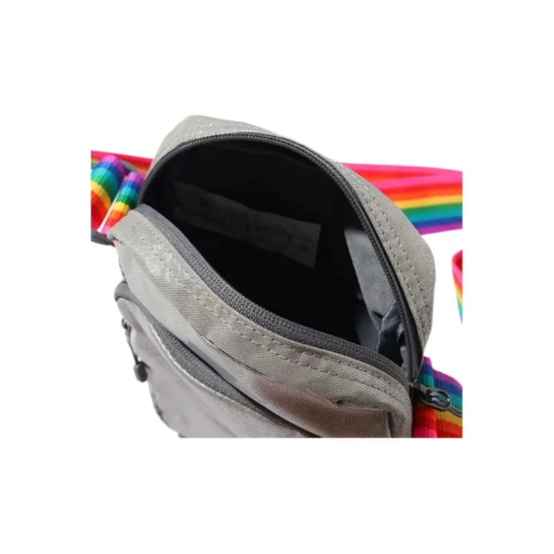 Nike Polyester Shoulder Bag, Crossbody Bag Regular Unisex Silver Gray-2
