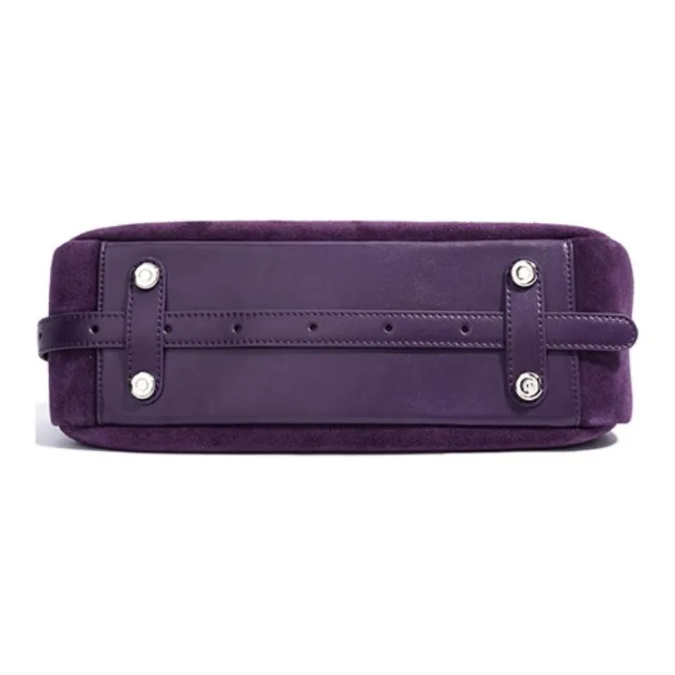COURONNE Cow Leather Handbag, Shoulder Bag Large Size Women's Blueberry Purple-5