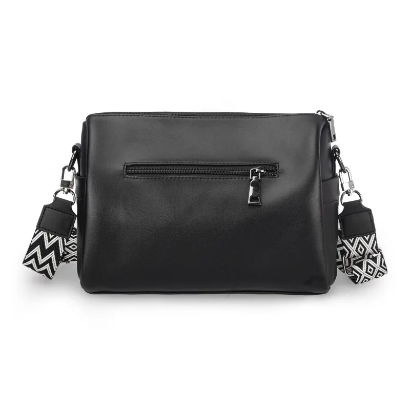 TAKI Premium PU Leather Crossbody Bag Shoulder Bag Regular Unisex Black-2
