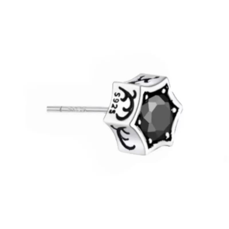 GUDUD 925 Sterling Silver Zircon Stud Earrings Unisex-4