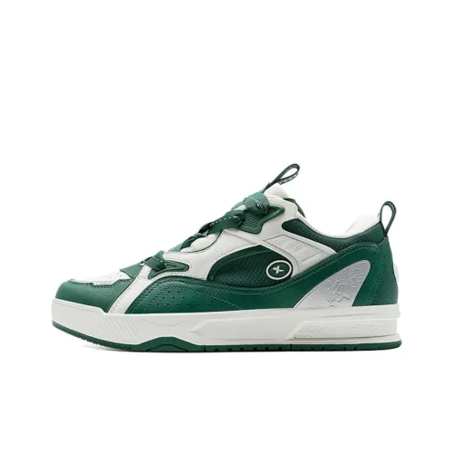 XTEP Master Of The Beast Anti Slip And Wear Resistant Coverage Low Top Skateboard Shoes Men's Green White