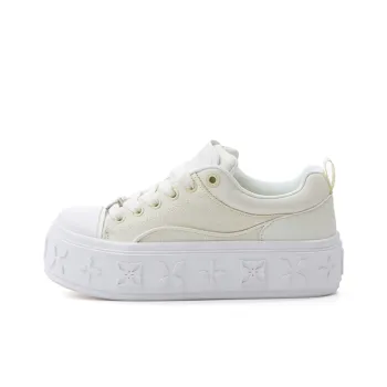 TRAPAR WAVES Low Top Canvas Shoes Women's White