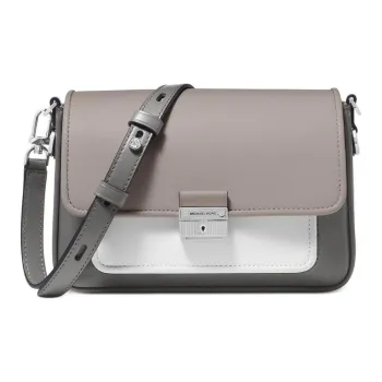 MICHAEL KORS Bradshaw Leather Crossbody Bag Shoulder Bag Medium Size Women's Gray Multicolor