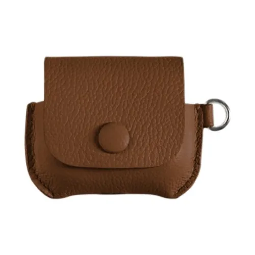 Proper Belongings Cow Leather Earphone Case Unisex Mocha Coffee Coffee