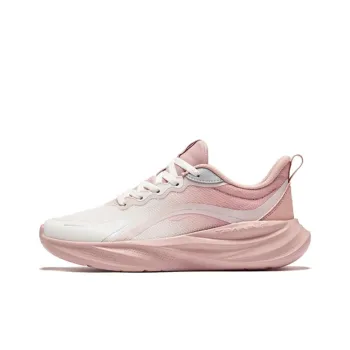 Erke Walk Wear Resistant Cushioning Slip Resistant Low Top Casual Running Shoes Women's White Pink