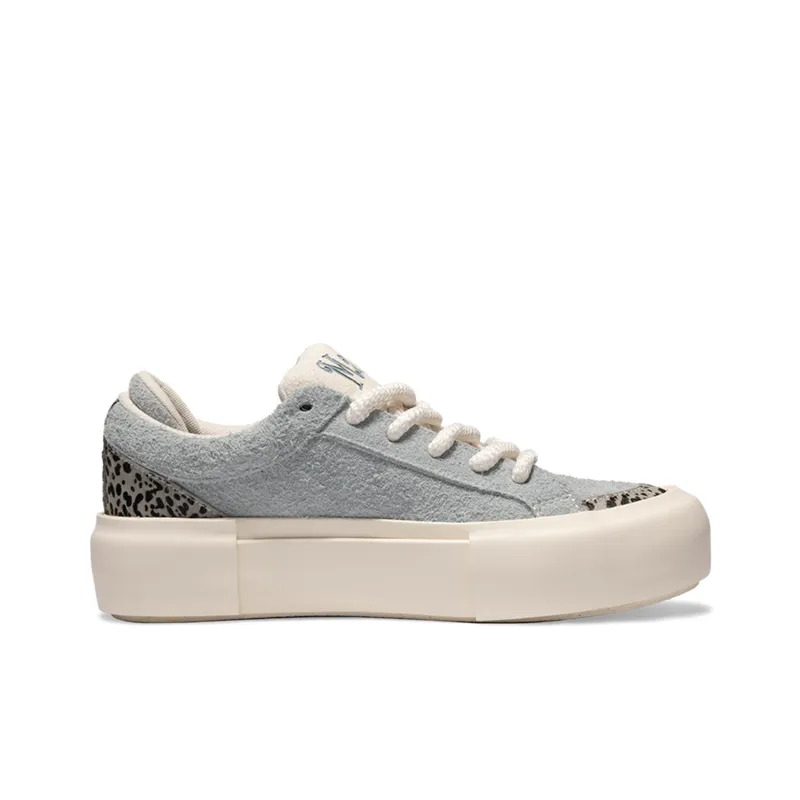 MATNUT Ice Blue Leopard, Suede Platform Height Increasing Skateboard Shoes, Celebrity Same Style-1