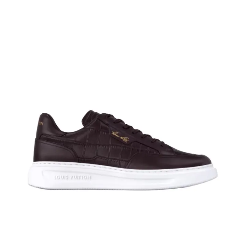 LOUIS VUITTON Beverly Hills Low Top Skateboard Shoes Men's Brown-1