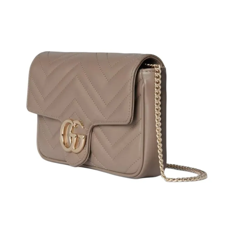 GUCCI GG Marmont Leather Crossbody Bag Shoulder Bag Mini Women's Brown-1