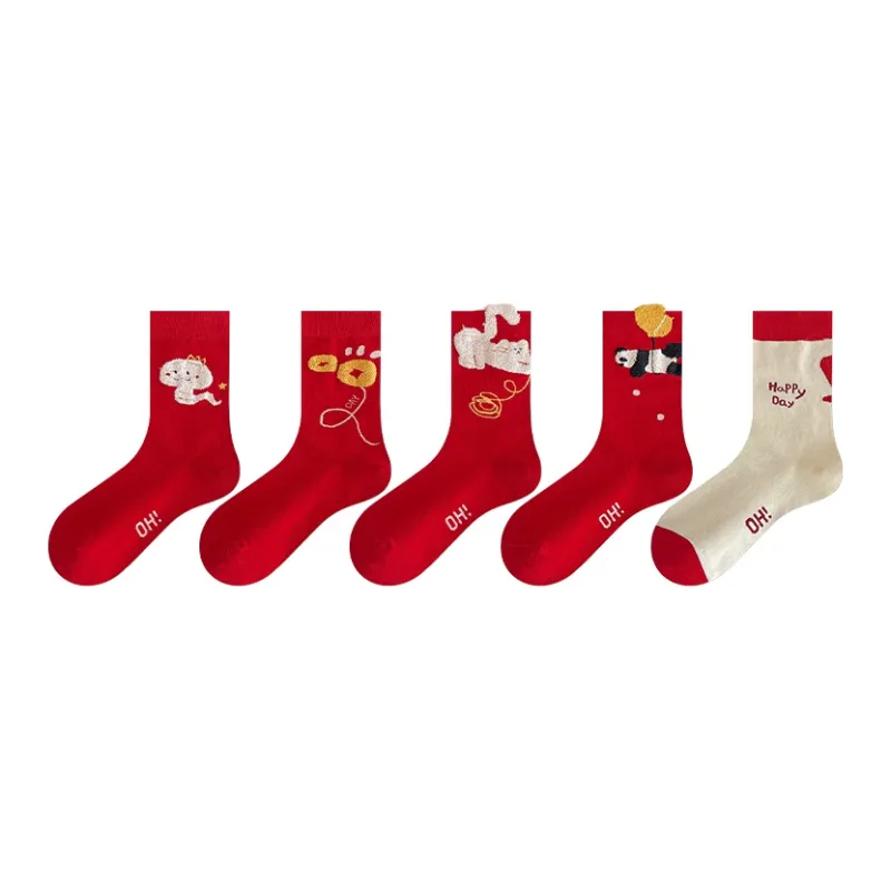 MIIOW Honmei Honmei Series Mid Calf Socks Unisex 5 Pack-12