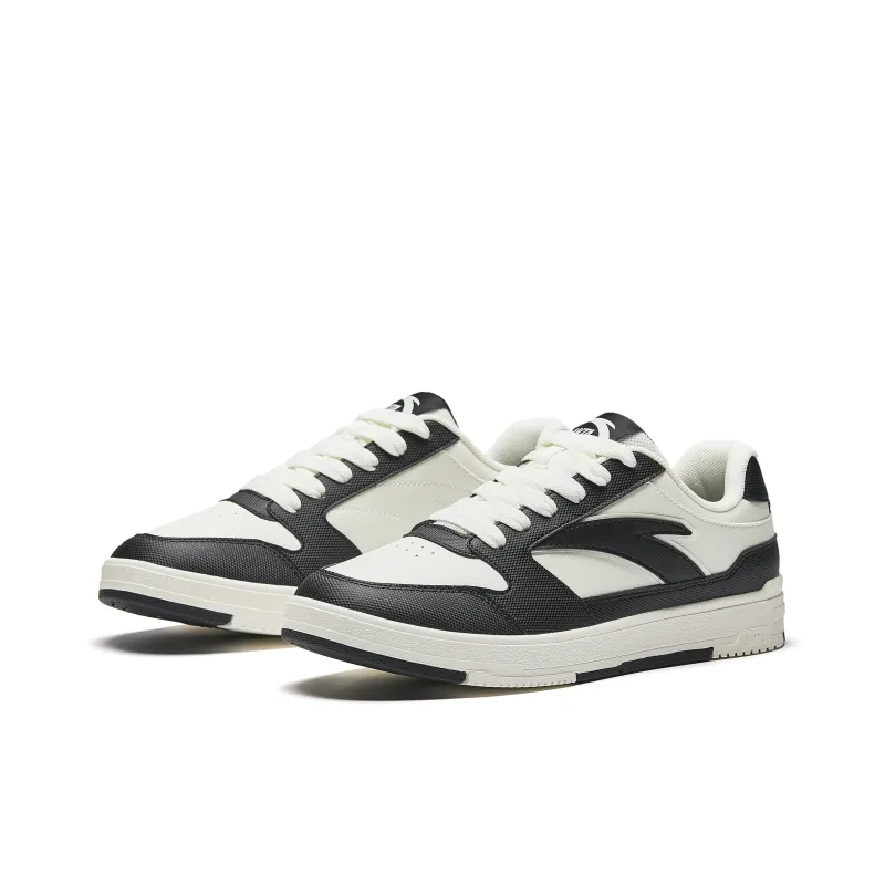 ANTA Skateboard Shoes Men Low Top Ivory White/Basic Black-3