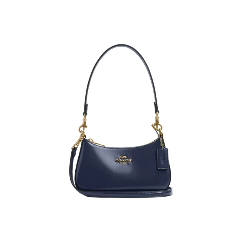 COACH Teri Cow Leather Portable Crossbody Bag, Shoulder Bag Mini Women's Marine Blue-0