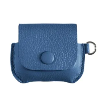 Proper Belongings Cow Leather Earphone Case Unisex Light Blue