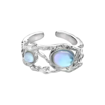 KING OF BLING Alloy, Moonstone Rings Unisex