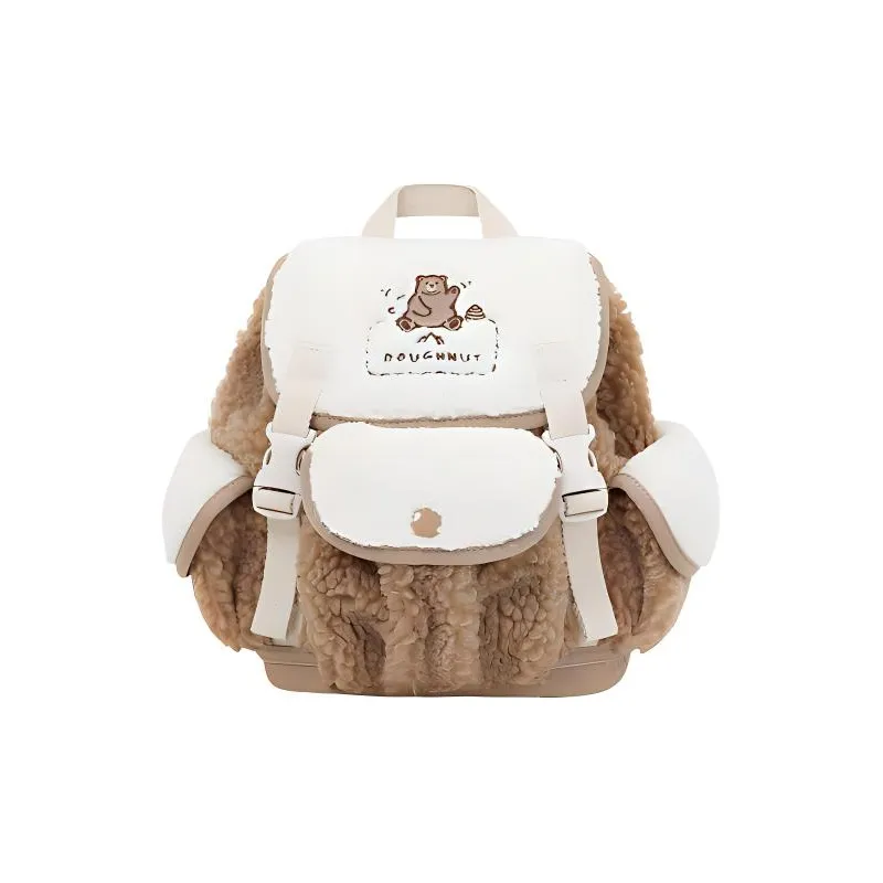Doughnut Polyamide With Polyester And Acrylic Backpack Small Size Women's Affordable/Hazelnut-0