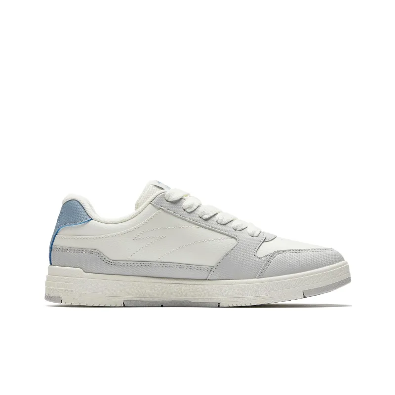 ANTA Skateboard Shoes Women's Low Top Ivory White/Cumulus Gray/Dusty Blue-1