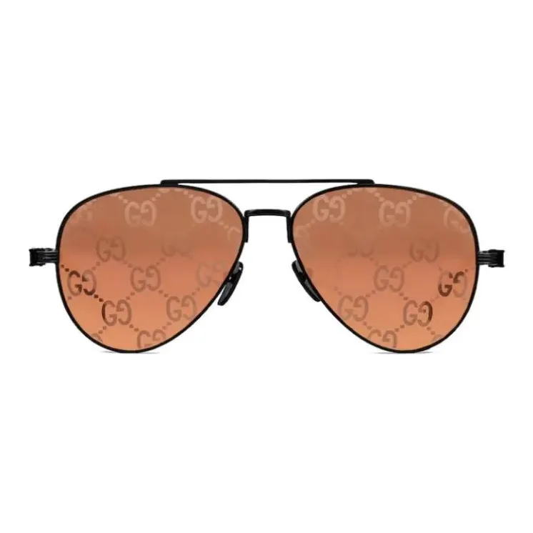 GUCCI Metal Aviator Sunglasses Men's Black-1
