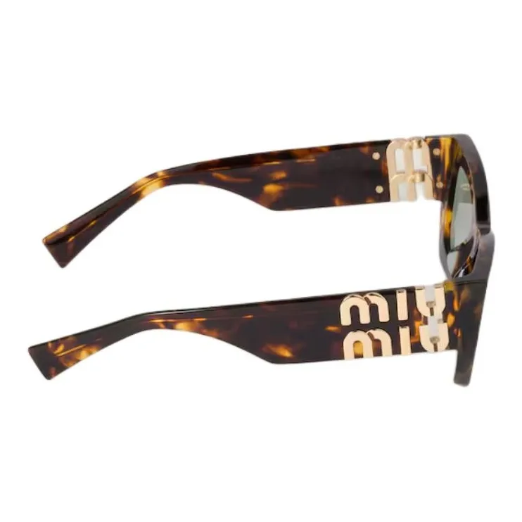 MIU MIU Acetate Rectangular Sunglasses Women's Tortoiseshell-3