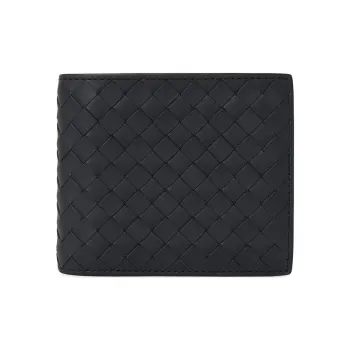 Bottega Veneta Cow Leather Wallet Mini Men's Marine Blue