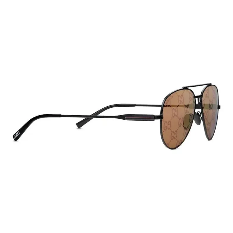 GUCCI Metal Aviator Sunglasses Men's Black-2