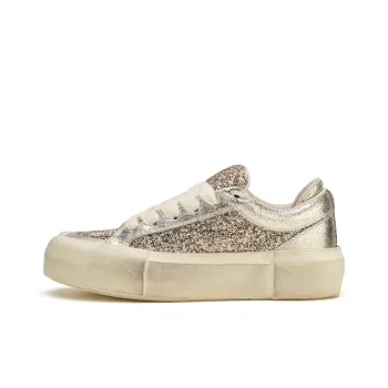 MATNUT Gold, Distressed Skateboard Shoes With Platform Height Increase