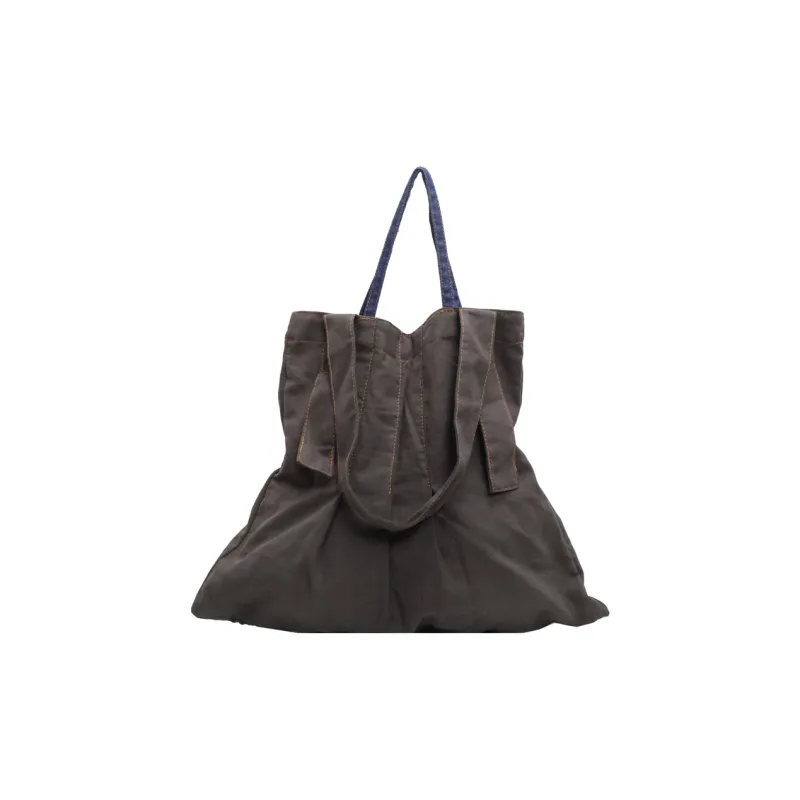 Yalu Fabric One Shoulder Handbag Regular Women's Coffee/Ecru/Gray-14