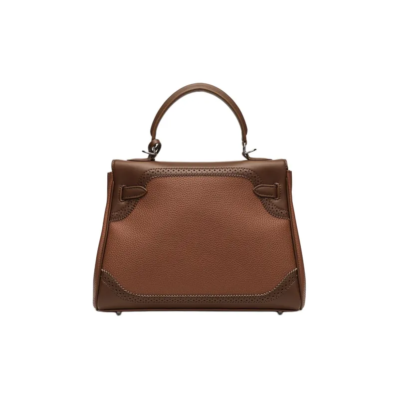 GELANNI Polyurethane Patchwork With Cow Leather Shoulder Bag Women's Brown-2