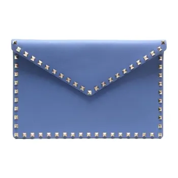 Valentino Cow Leather Clutch Women's Blue