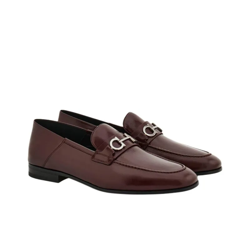 FERRAGAMO GANCINI Loafers Men's Burgundy-2