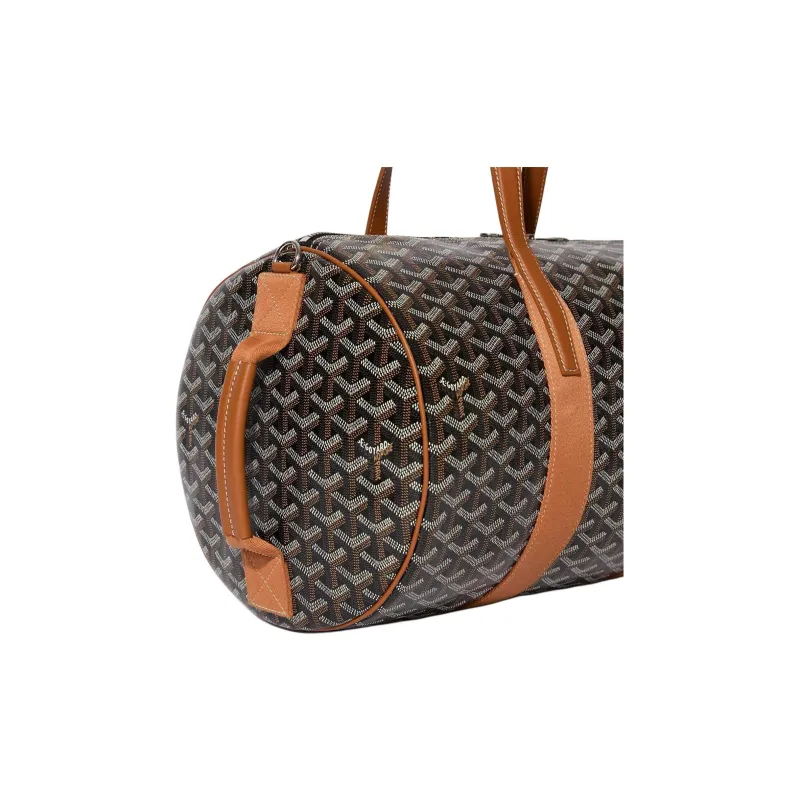 GOYARD Canvas With Calfskin Sports Travel Bag Unisex Black & Tan-3
