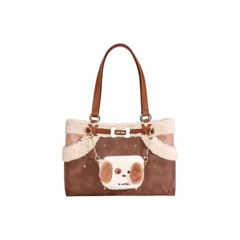 Sound For Life Synthetic Leather Tote Bag Shopping Bag Shoulder Bags Women's Brown/Denim Blue