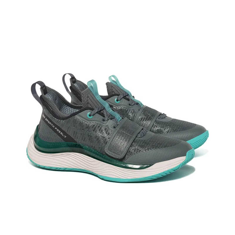 VOIT Cushioning, Slip Resistant, And Abrasion Resistant Low Top Basketball Shoes Unisex Dark Gray/Green-2