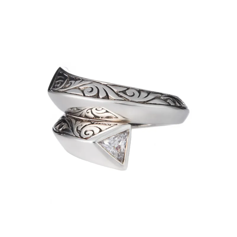 ZOCALO 925 Sterling Silver With White Zircon Inlaid Rings Unisex-1