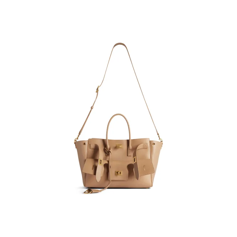 Balenciaga Bel Air Smooth Calf Leather Tote Bag Shopping Bag Shoulder Bag Crossbody Bag Handbag Small Size Women's Nude-1
