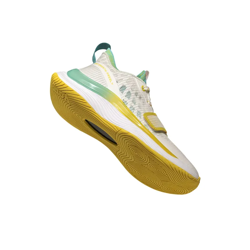 VOIT Basketball Shoes Unisex Low Top White/Yellow/Green-5