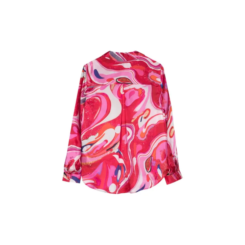 L'AGENCE Tyler Abstract pattern Silk Shirt-1