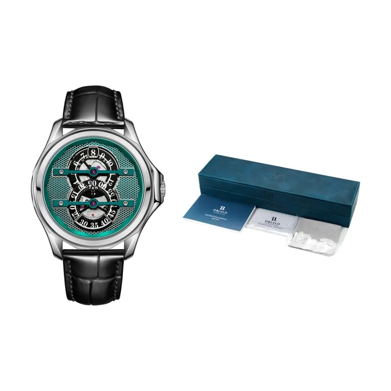 OBLVLO Automatic Mechanical Movement Watch Men's Watches Blue Dial-8